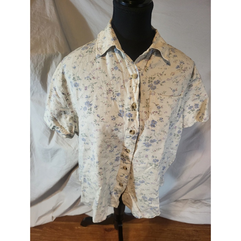 Vtge Solutions Original Size XL Floral Cottagecore Button Up S/S